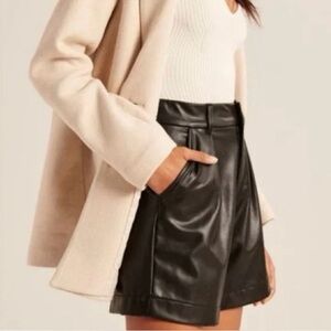 ABERCROMBIE & FITCH Black Vegan Leather Shorts